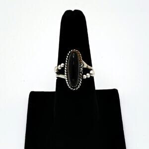 Vintage Native American Onyx Ring Size 9.5
